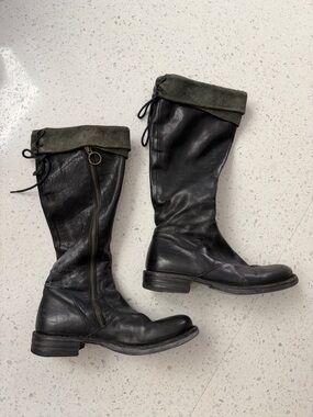 Fiorentini + Baker Black Leather Knee Boots Size 36EU W